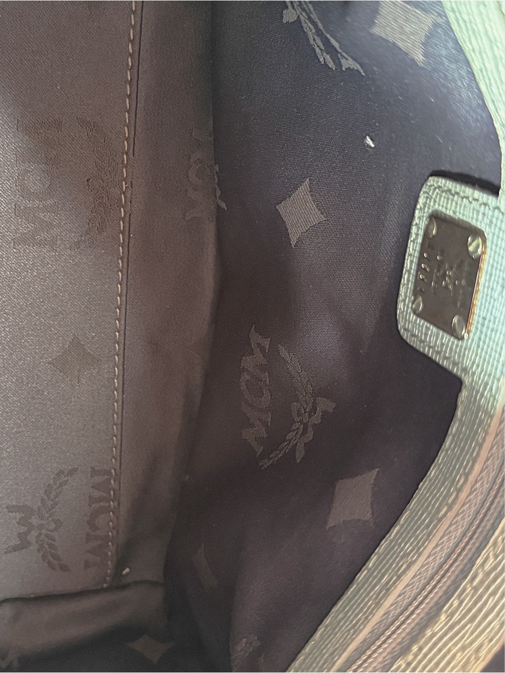 MCM München Metallic Silver Saffiano Leather Boston Bag - Picture 15 of 17